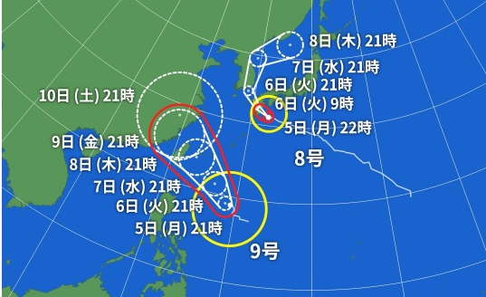 台風8号と9号19の進路や熊本への被害は 花火大会への影響は