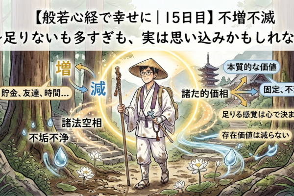 【般若心経で幸せに｜15日目】不増不減～足りないも多すぎも、実は思い込みかもしれない