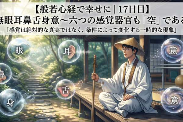 【般若心経で幸せに｜17日目】無眼耳鼻舌身意～六つの感覚器官も「空」である
