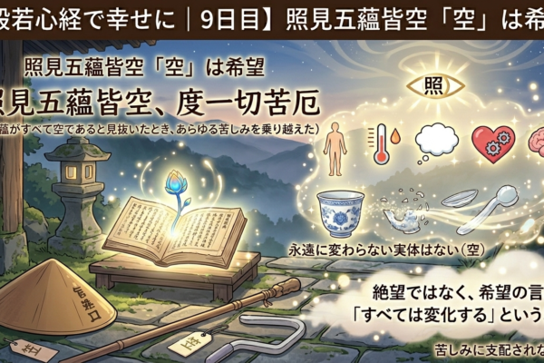 【般若心経で幸せに｜9日目】「照見五蘊皆空」～すべては空だと見抜いたとき苦しみが消えた