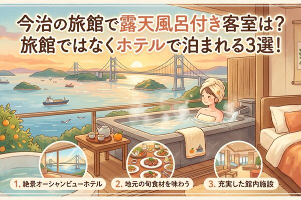 今治の旅館で露天風呂付き客室は？旅館ではなくホテルで泊まれる3選！
