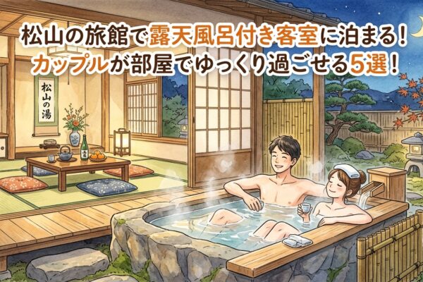 松山の旅館で露天風呂付き客室に泊まる！カップルが部屋でゆっくり過ごせる5選！